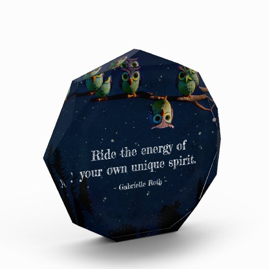 Owl die met de unieke Collage van het Citaat versc Fotoblokken (Links)