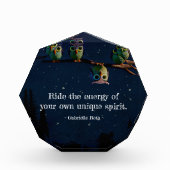 Owl die met de unieke Collage van het Citaat versc Fotoblokken (Voorkant)