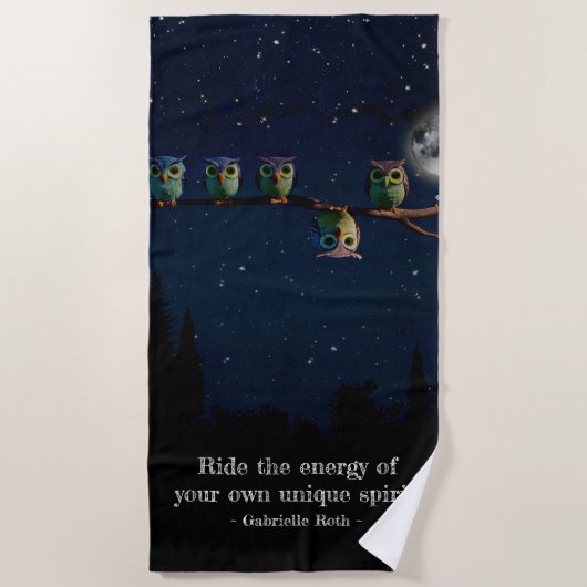 Owl die met de unieke Collage van het Citaat versc Strandlaken (Voorkant)