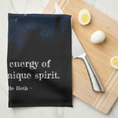 Owl die met de unieke Collage van het Citaat versc Theedoek (Quarter Fold)