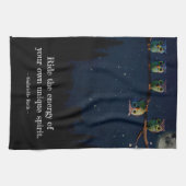 Owl die met de unieke Collage van het Citaat versc Theedoek (Horizontaal)