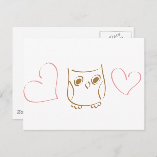Owl Doodle Briefkaart (Voorkant / Achterkant)