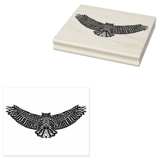 Owl Doodle Rubberstempel (Gestempeld)