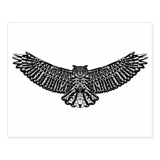 Owl Doodle Rubberstempel (Afrduk)