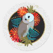 OWL DOOR MYSZELF RONDE STICKER (Voorkant)