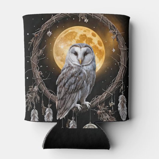 Owl Dreamcatcher Boho with Moon Blikjeskoeler (Achterkant)