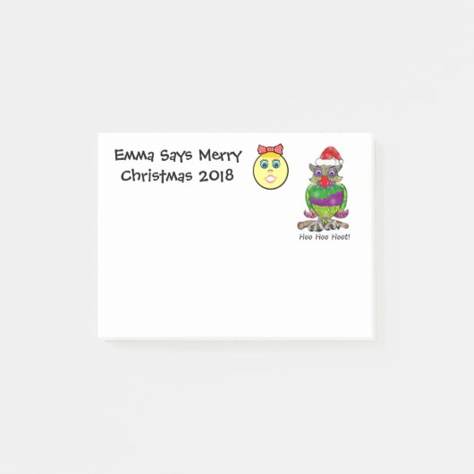 Owl Emoji Kerstmis  Post-it® Notes (Voorkant)