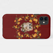 Owl en bloemen Case-Mate iPhone case (Achterkant (horizontaal))