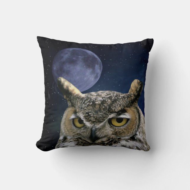 Owl en Blue Moon Kussen (Voorkant)