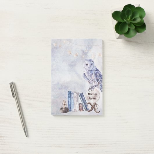 Owl en boeken post-it® notes (Kantoor)