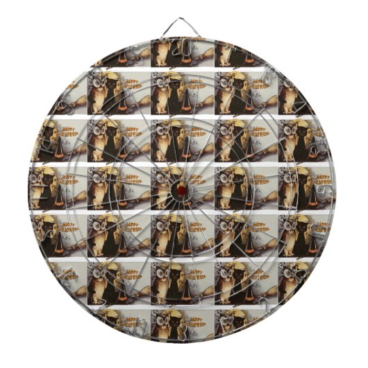 Owl en Cat Halloween Dartbord (Voorkant)