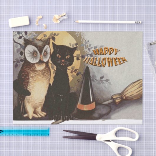 Owl en Cat Halloween Tissuepapier (Craft)