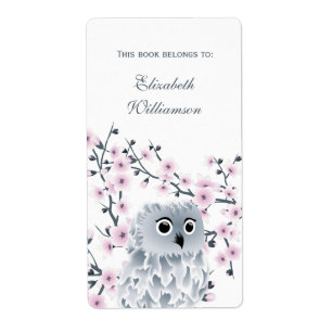 Owl en Cherry Blossom roze Dit boek behoort tot Etiket