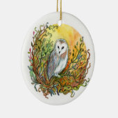 Owl en de maan keramisch ornament (Rechts)