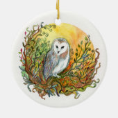 Owl en de maan keramisch ornament (Achterkant)