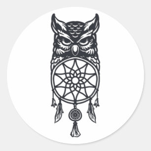 Owl en droomvanger ronde sticker