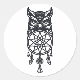 Owl en droomvanger ronde sticker