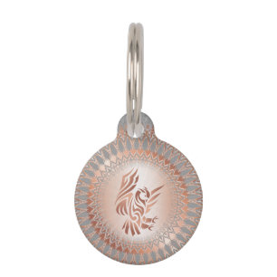 Owl en Mandala Roos Gold voegen naam en adres toe Huisdierpenning