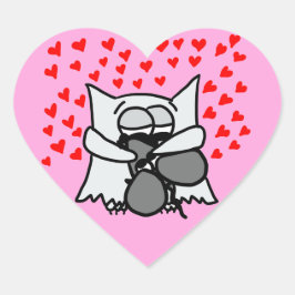 Owl en muis Hugging Sticker