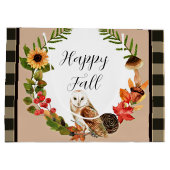 Owl en natuur met aanpasbare tekst groot cadeauzakje (Achterkant)