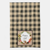 Owl en natuur met aanpasbare tekst theedoek (Verticaal)