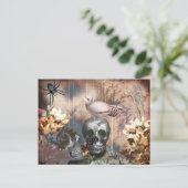 Owl en Skulls Halloween Briefkaart (Staand voorkant)