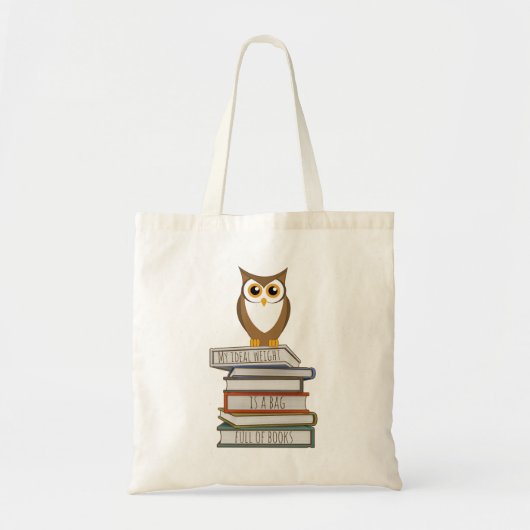 Owl en stapel van Boeken Tote Bag (Voorkant)