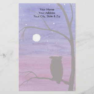 Owl en volle maan briefpapier