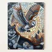 Owl et Wolf Mosaic Ai Art Personnalisé (Dos)