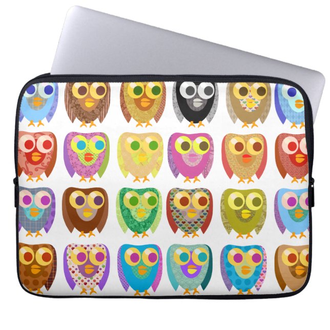 Owl Extravaganza Laptop Sleeve (Voorkant)