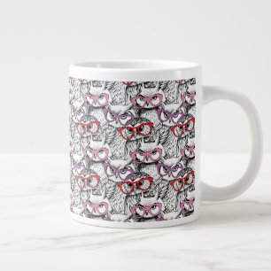 Owl Eyeglasses Patroon Extra Grote Beker