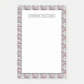 Owl Eyeglasses Patroon | Jouw namen toevoegen Post-it® Notes (Voorkant)