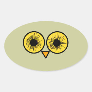 Owl Eyes Ovale Sticker