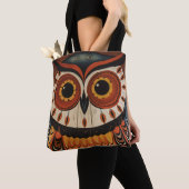 Owl Face Ethnic Art Canvas tas (Dichtbij)