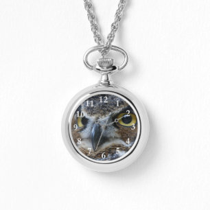 Owl Face Women's Wraparound Silver Watch Horloge