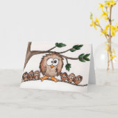 Owl familie kaart (Gele Bloem)