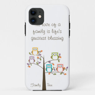Owl Familieboom en Citaat iPhone 11 Hoesje