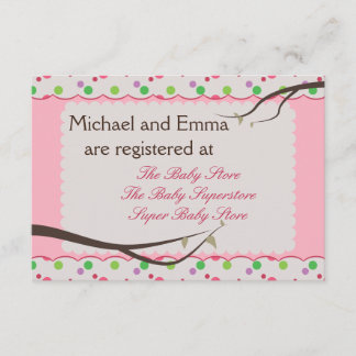 Owl Family Baby shower Registry Card Informatiekaartje