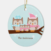 Owl Family Ornaments Keramisch Ornament (Links)