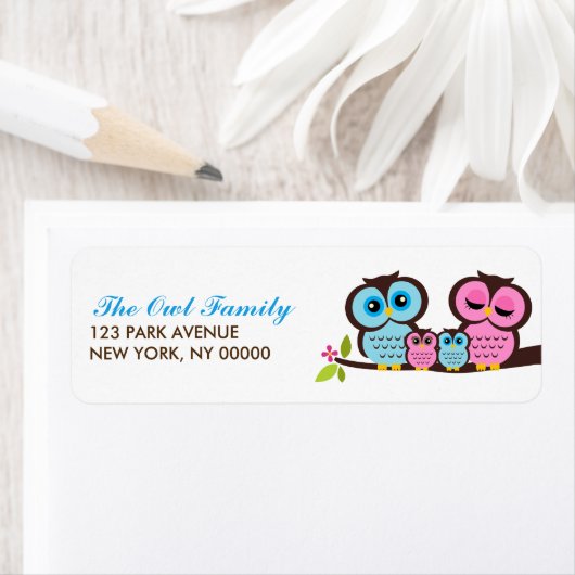 Owl Family Return Address Labels (Insitu)