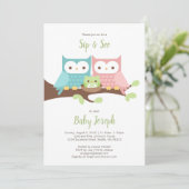 Owl Family Sip and See Invitation (Debout devant)