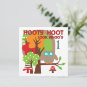 Owl First Birthday T-shirts en geschenken Kaart (Staand voorkant)