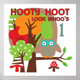 Owl First Birthday T-shirts en geschenken Poster