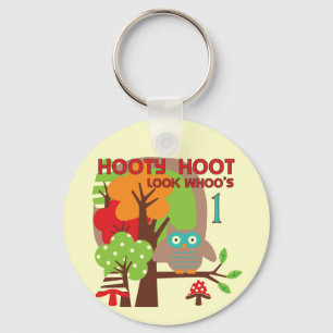 Owl First Birthday T-shirts en geschenken Sleutelhanger