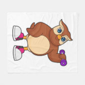 Owl Fitness Dumbbell Fleece Deken (Voorkant (Horizontaal))