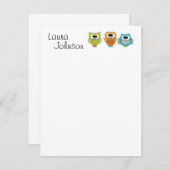 Owl Flat Notecard Kaart (Voorkant / Achterkant)