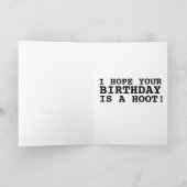 OWL FUNNY CUTE CARTE D'ANNIVERSAIRE (Intérieur)