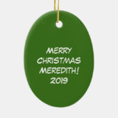 Owl Funny Kerstmis Holiday Keramisch Ornament (Achterkant)