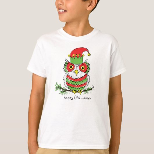 Owl Funny Kerstmis Holiday T-shirt (Voorkant)