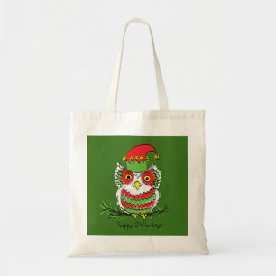 Owl Funny Kerstmis Holiday Tote Bag